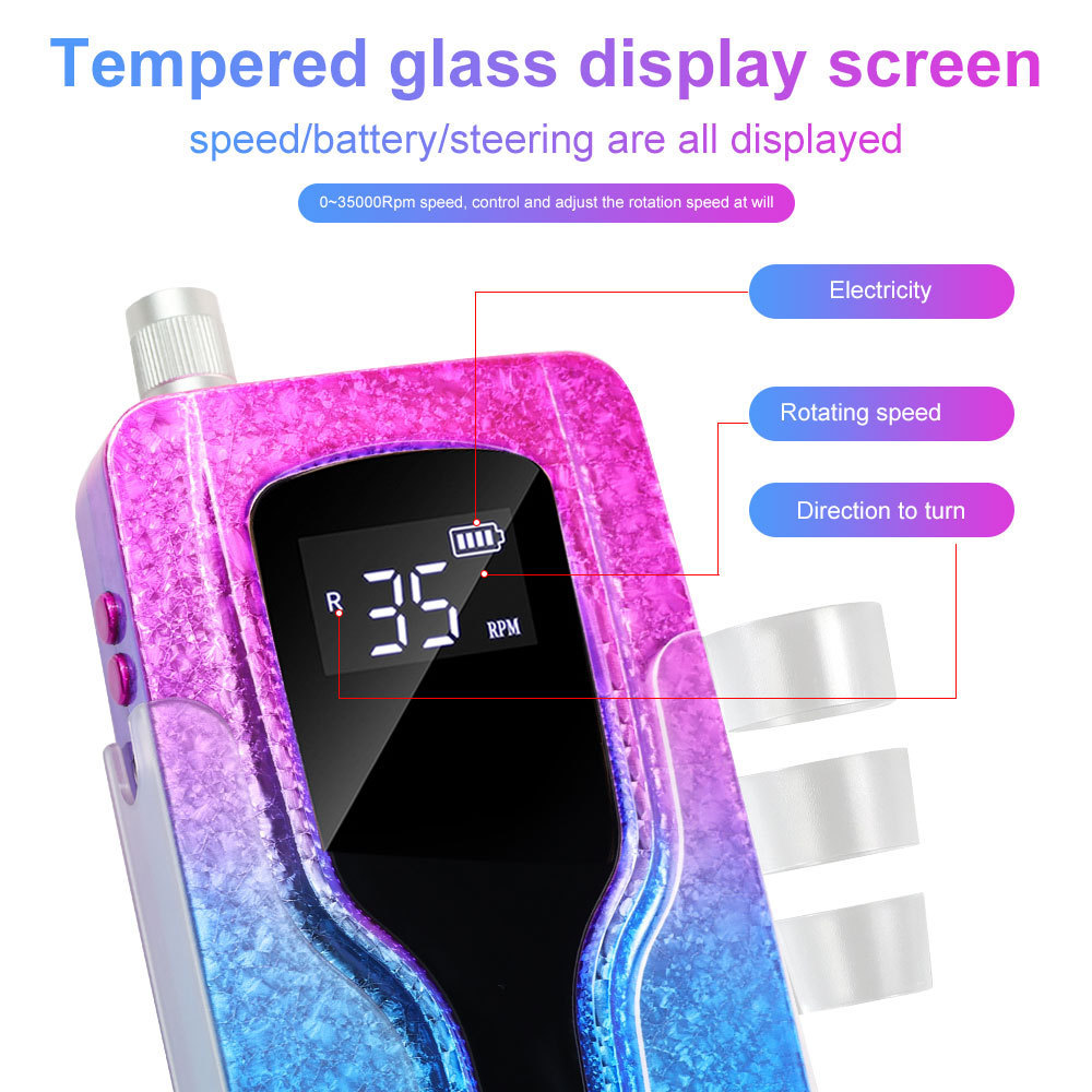 Pulidora de uñas de almacenamiento eléctrico P40 explosiva, pulidora eléctrica inalámbrica portátil, pulidora de uñas recargable