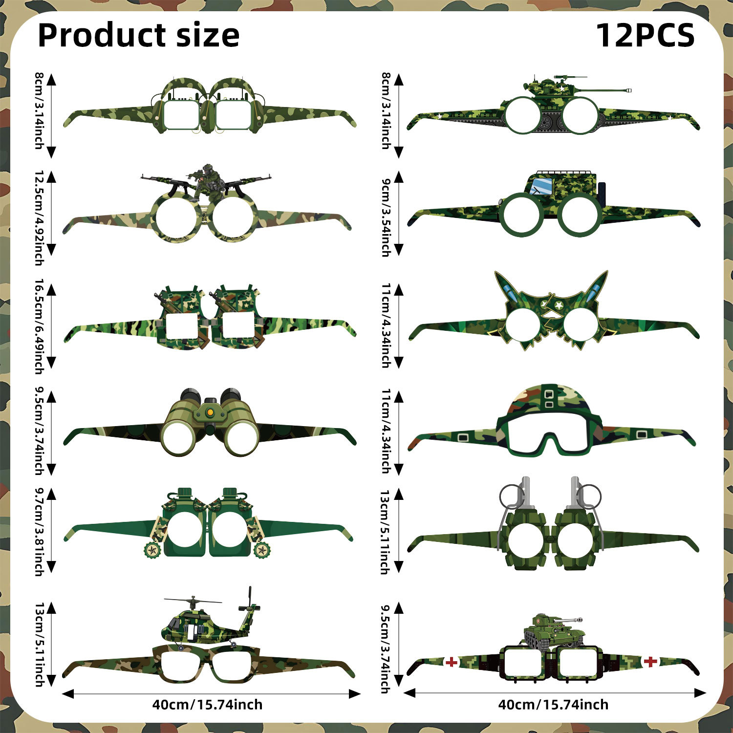 위장 안경 12pcs