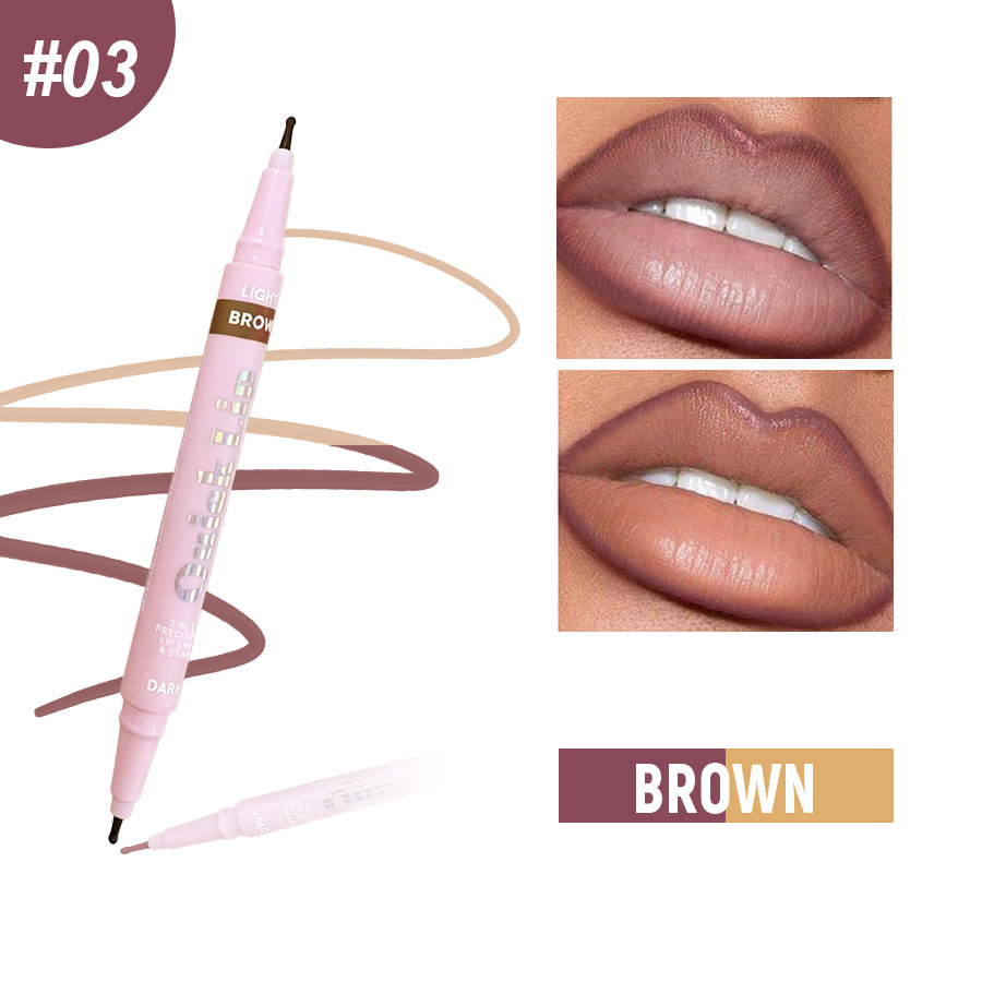 PAGE VINE doble lápiz labial lápiz labial esculpido lápiz labial 2 en 1 sello lápiz de delineador de ojos impermeable a prueba de sudor