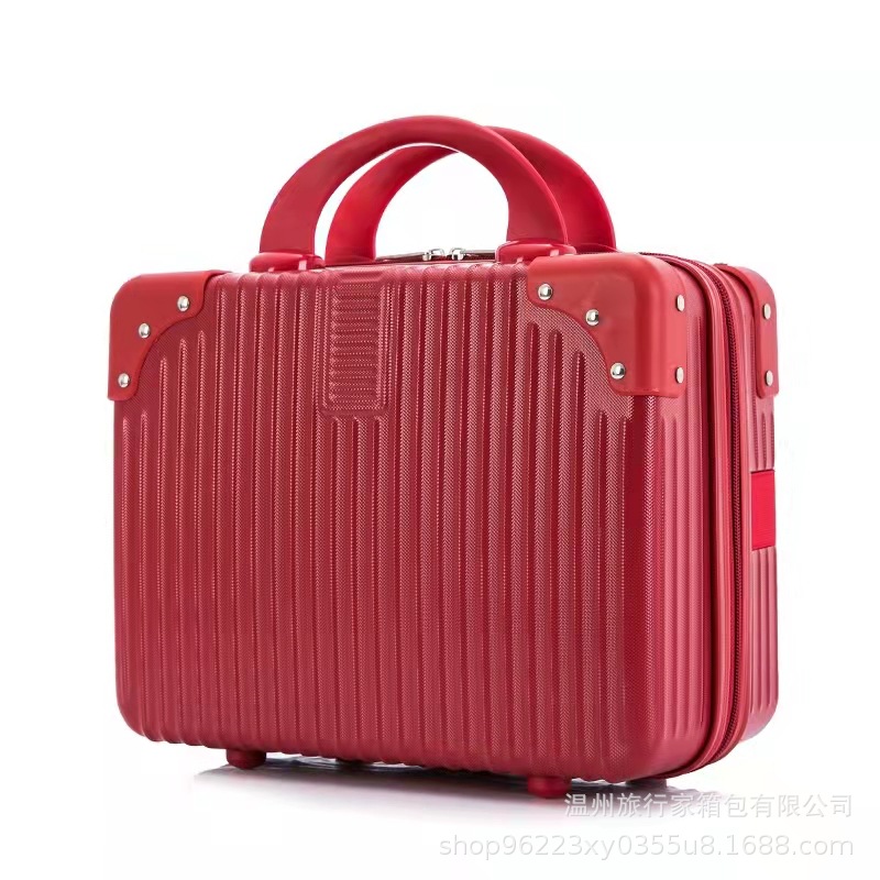 Macaron bolsa de almacenamiento de maleta vintage al por mayor pequeña caja cosmética equipaje de esquina de 14 pulgadas mini equipaje