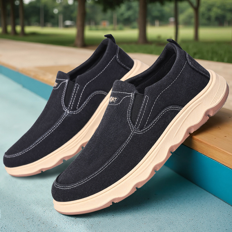 Men's Shoes Spring New Style Cross-Border British Style Fashion Slip-On Shoes Old Beijing Cloth Shoes Breathable Canvas Shoes
