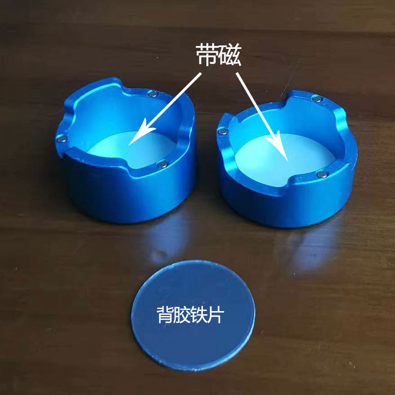 Cinturón redondo de aluminio tapa de chocolate magnética caja de polvo de chocolate de metal billar caja de chocolate universal todo tipo de cabeza de cuero de billar