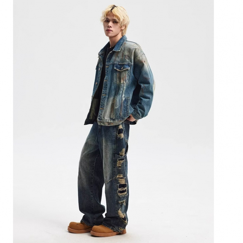 Men's Clothing Youth sports loose wide leg jeans design cool _ipsvogv.com