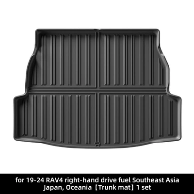 Suitable for Toyota Series Car Trunk Mats Tpe Rear Bucket Mats Fully Environmentally Friendly Trunk Mats Backrest Mats Cross-Border (Trunk Mat) - 19-24-toyota-rav4-right-hand-drive-fuel-tank-mat-southeast-asiajapanoceania-black