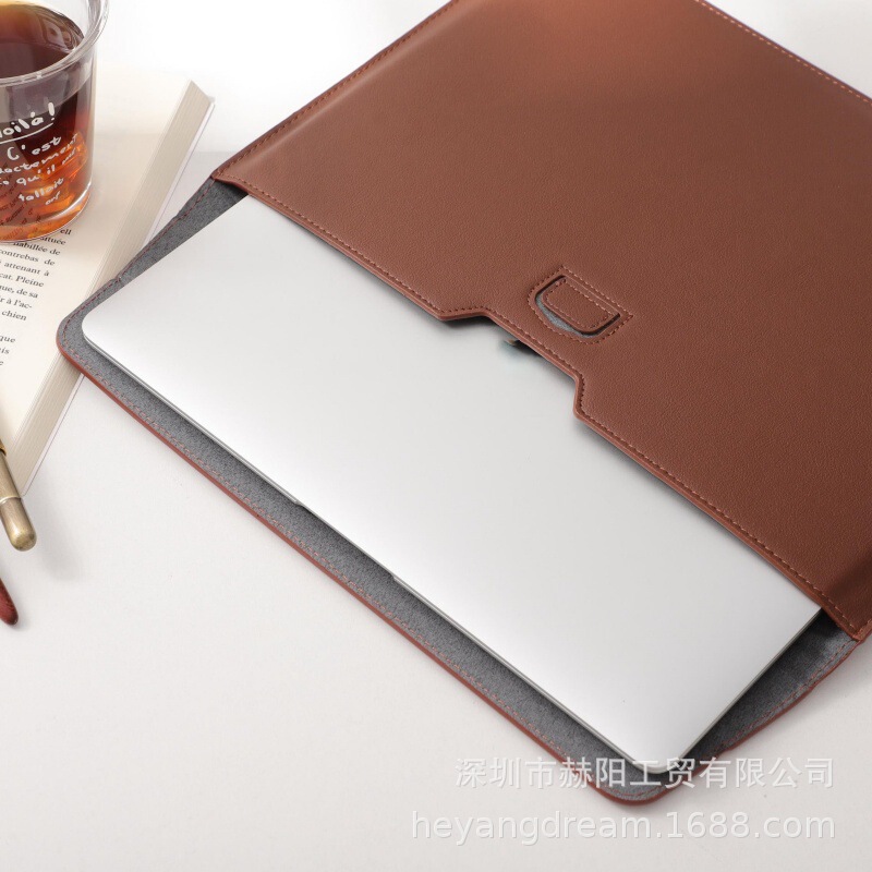 Leather Tablet Bag Custom-Made Pu Envelope-Style Computer Sleeve Bag Laptop Stand-Up Storage Bag