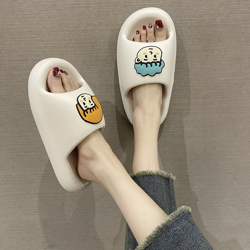 Thick Sole Slippers Women's Summer Outer Wear 2023 New Cartoon Cute Indoor Home Soft Slippers