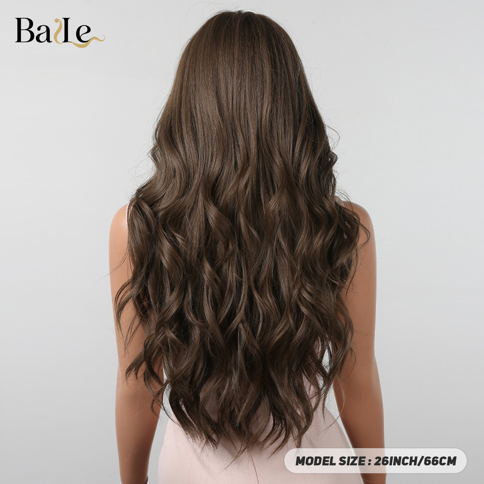 Marrón oscuro Qi Liuhai ondulado cabello largo ondulado seda de alta temperatura simulación cabello de alta temperatura estilo explosivo transfronterizo wigs