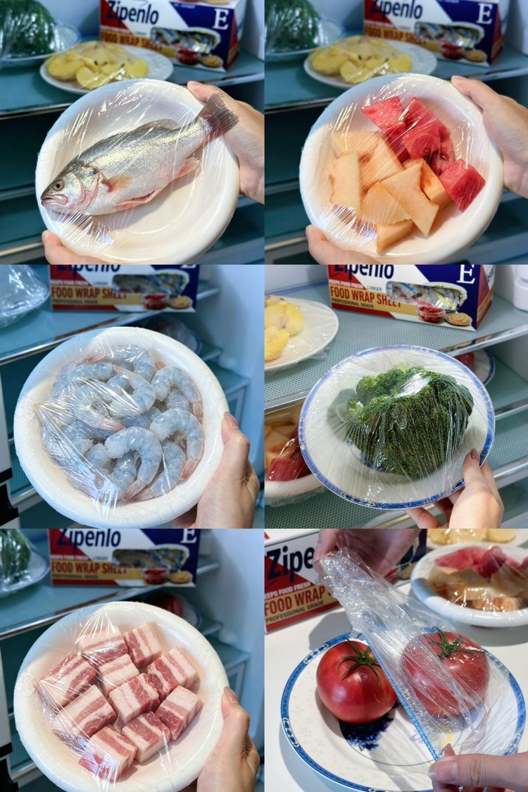 Zipenlo Yüksek Basınçlı Tek Kullanımlık Gıda Koruma Filmi Seti Gıda Sınıfı Ev Kullanımı Plastik Kapak Elastik Esnek Toptan