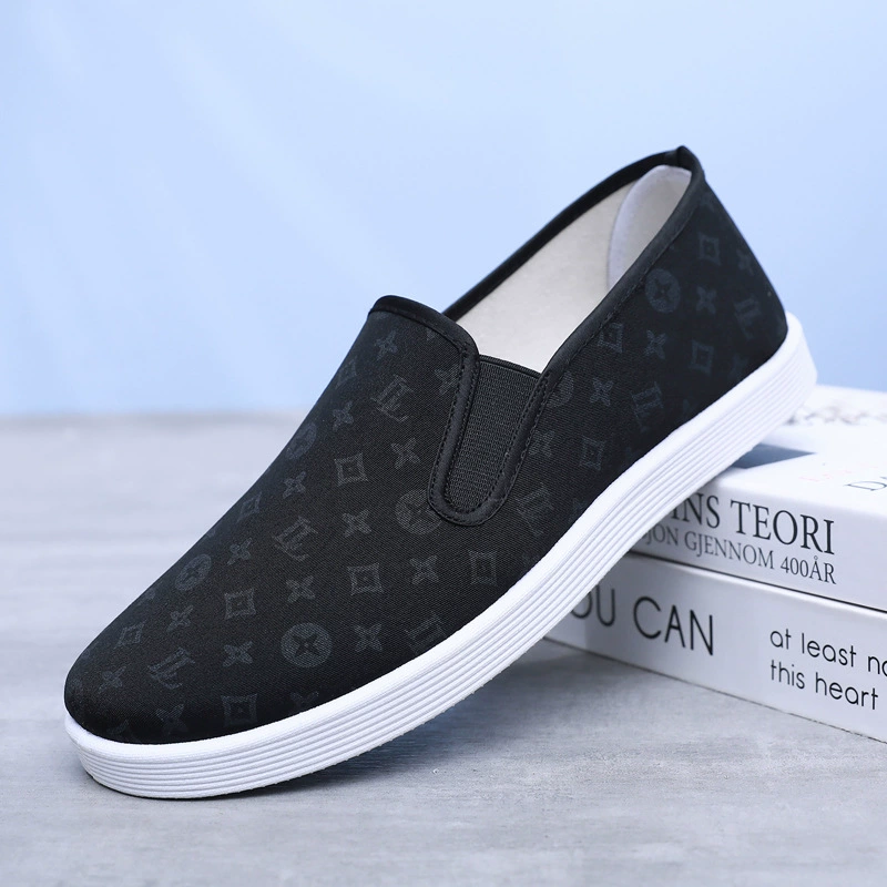 Старые пекинские туфли из ткани мужские весенние и осенние одиночные туфли дышащие, нескользкие и износостойкие туфли на толстой подошве