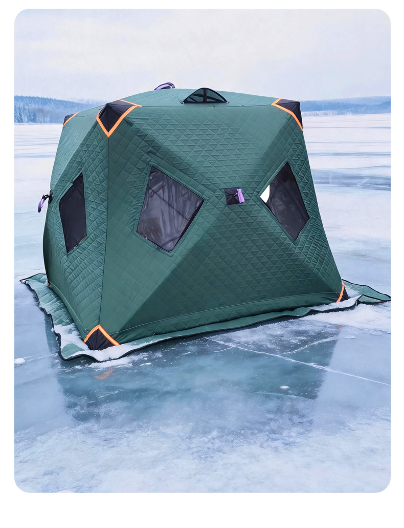 2026 New Model Thickened and Warm Portable Ice Fishing Tent, Hexagonal Quick Setup Multi-Person Outdoor Camping Winter Tent