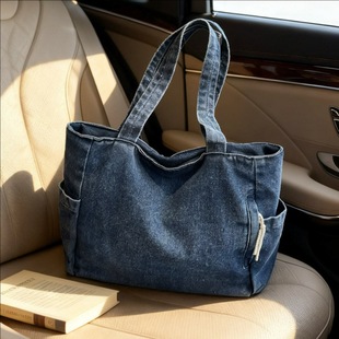 (Cross-border trading), denim shoulder bag, capacious retro one-shoulder bag, Korean style