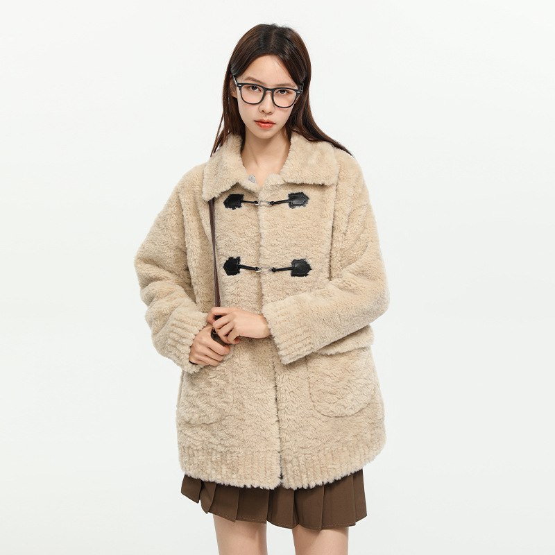 King Prince Winter Slim-Fit Thickened Cute Sweet Fur Coat Women's Lamb Wool Woolen Coat
