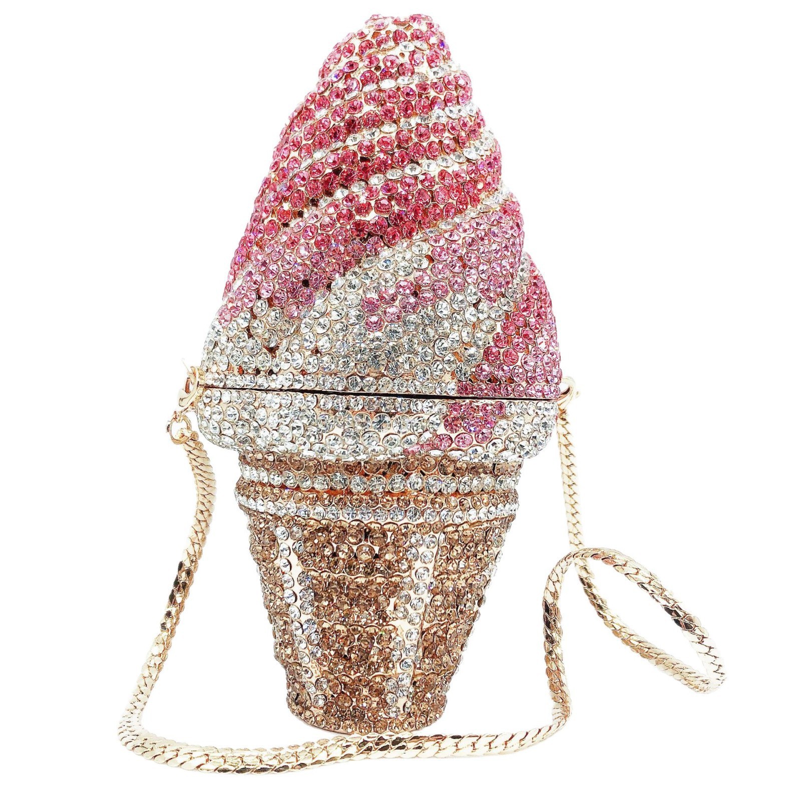 Selección estricta embrague de helado helado diamante paquete de cena de fiesta de diamante de mano chica paquete duro