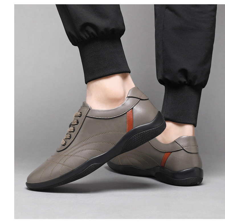 Giày thể thao nam da bò thoáng khí, giày lười đa năng phong cách casual, đế cao 2,5 cm — GX2385 màu trắng, GX2385 màu xám, GX2385 màu đen chi tiết 22