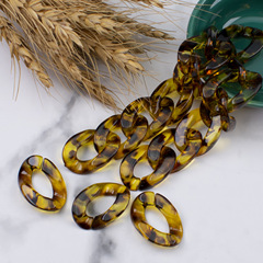 亞克力塑料玳瑁豹紋色鏈條鏈扣21*30交插扣開口圈diy飾品配件批發