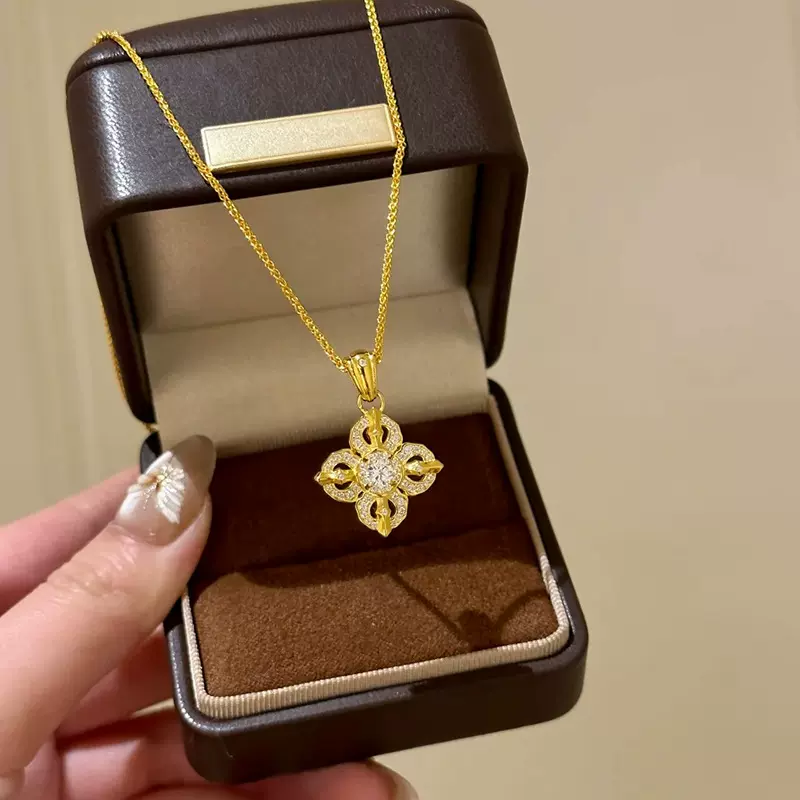 小红书爆款新中式时尚精致镂空金刚杵项链轻奢小众气质百搭锁骨链