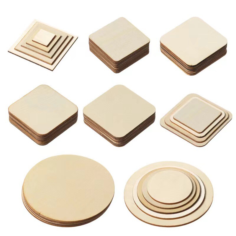 Round Wood Pieces Round Wood Board Home Decoration Model Making Material DIY Children Drawing Graffiti Wooden Crafts
