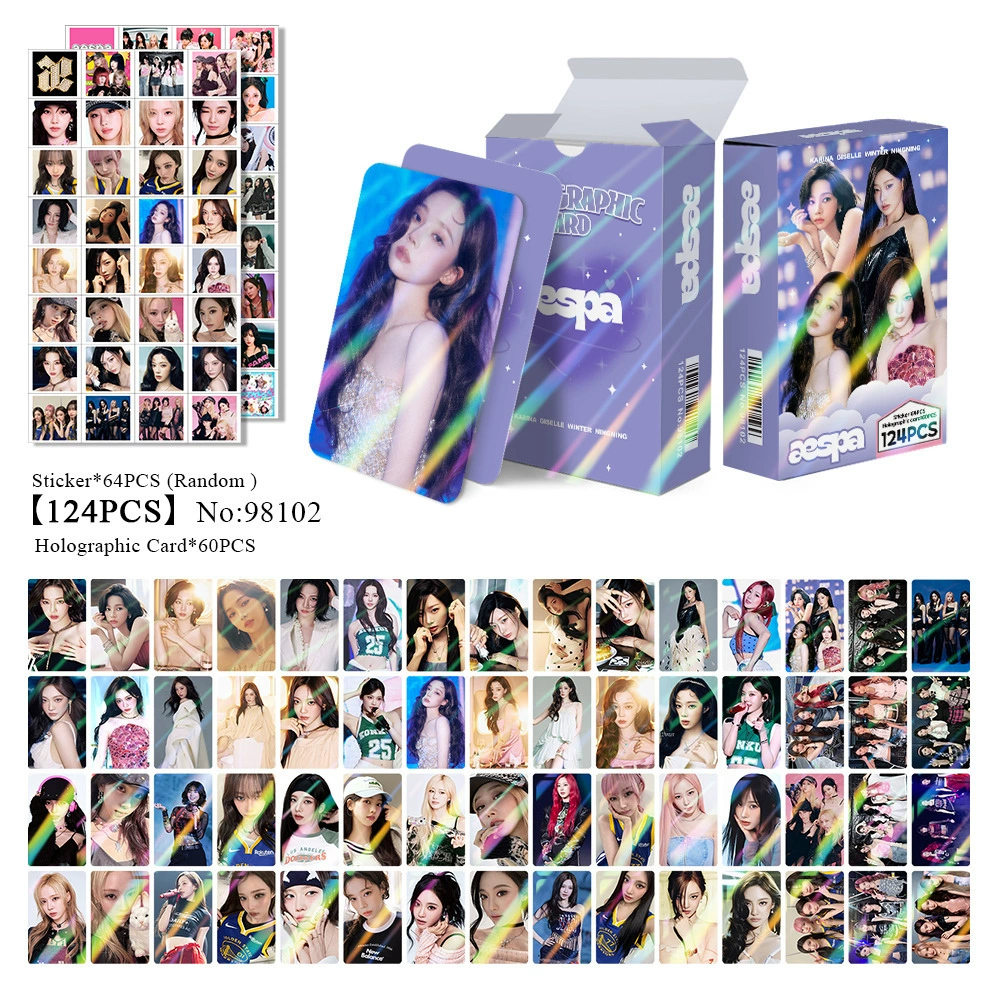 New Model Exclusively for Foreign Trade: 124 Holographic Cards, Total Chain Gidle Str Bptwice Celebrity Merchandise Lomo Small Cards