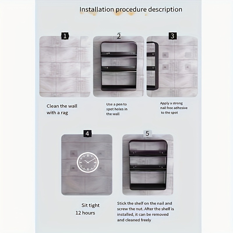 Estante de almacenamiento de condimentos colgado en la pared de cocina sin perforación colgantes de pared multicapa caseros de aceite y sal sal de sopa de condimentos estante de almacenamiento de botella