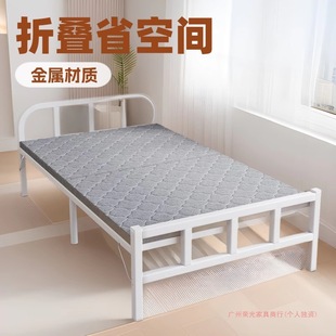 Folding Bed Single Bed Adult Simple Nap Iron Bed Home Thickened Portable Dormitory Rental House Lunch Break