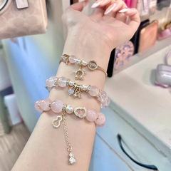 高色保持クリスタル diy アクセサリー金粉ファミリービーズランニングリングスペーサースマートラブペンダントブレスレットアクセサリー
