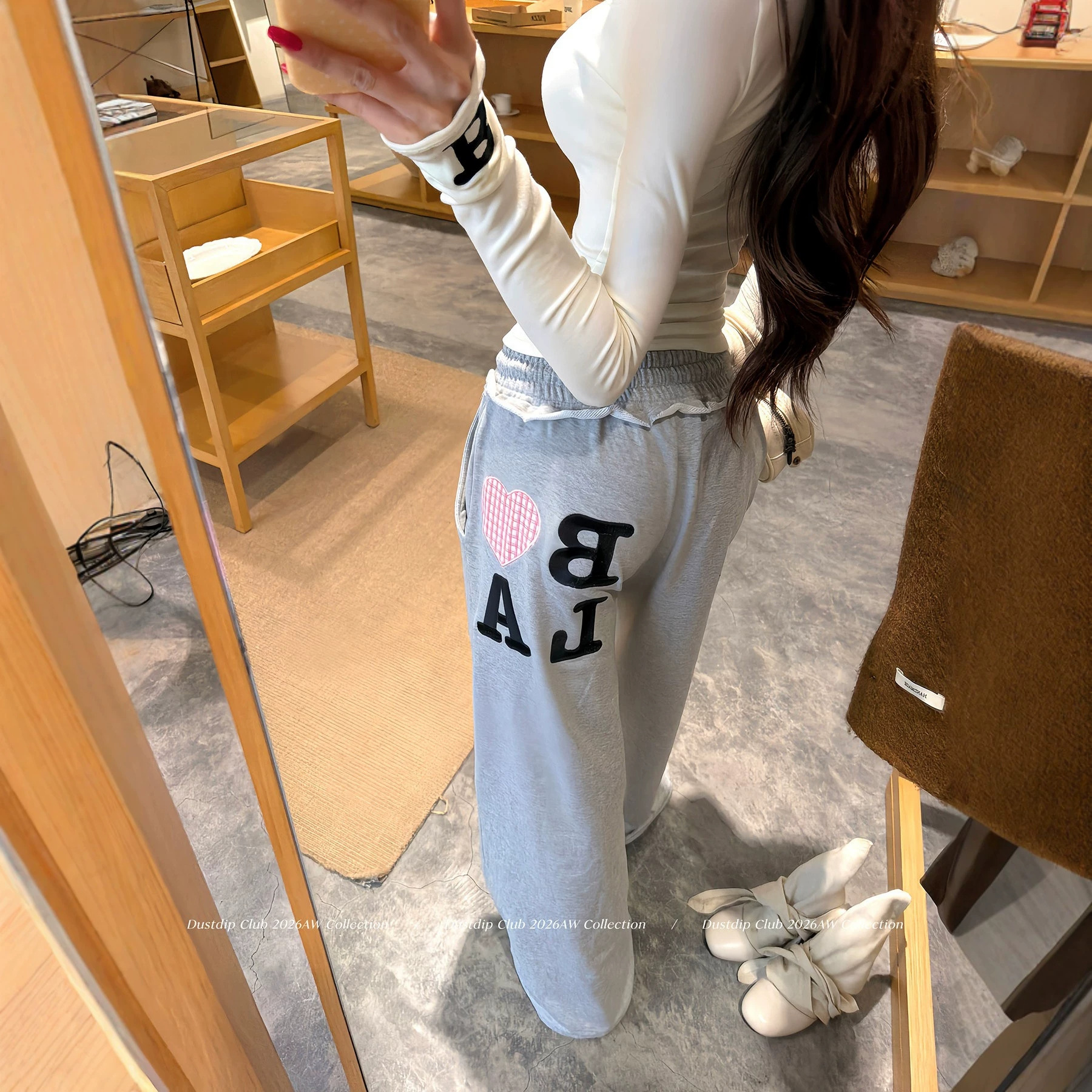 韩系阔腿裤女早秋新款卫裤直筒长裤休闲裤子