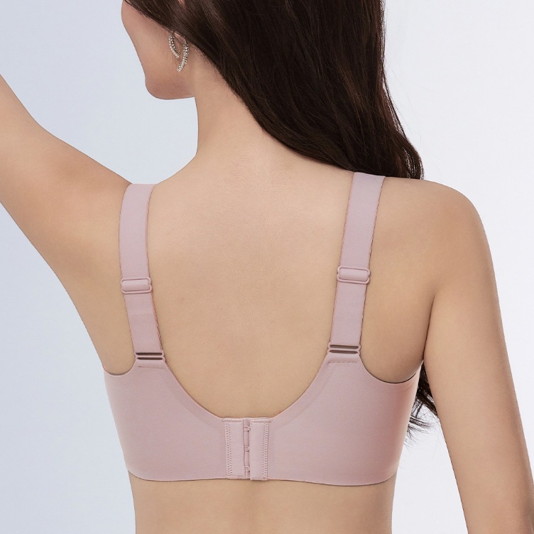 Gran cinturón de hombro de soporte suave ropa interior damas sin marcas sin anillo de acero sujetador de colateración anti-caída integral sujetador de copa fija