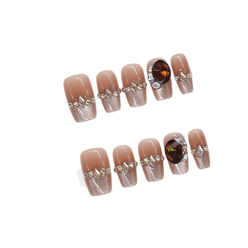 10 piezas de manicure caramelo usar uñas nuevos productos manuales ojos de gato pesados productos terminados de uñas al por mayor desmontables blanqueadores franceses