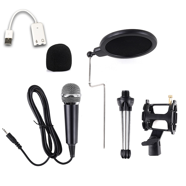 Micrófono de condensador popular transfronterizo karaoke YY grabación computadora doméstica equipo de clase de red móvil traje de micrófono en vivo