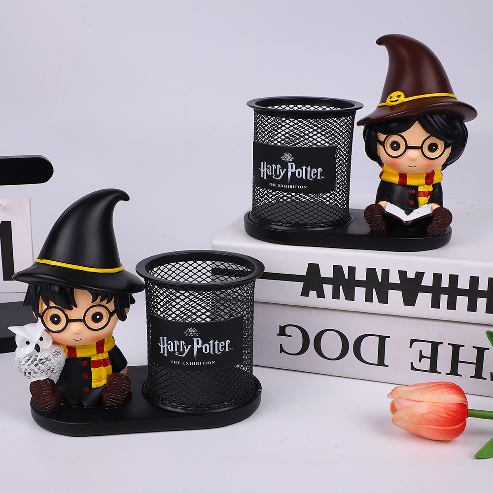 Estilismo de portalápices de Harry Potter, papelería de escritorio creativa, almacenamiento de suministros de oficina para estudiantes, capacidad simple y práctica