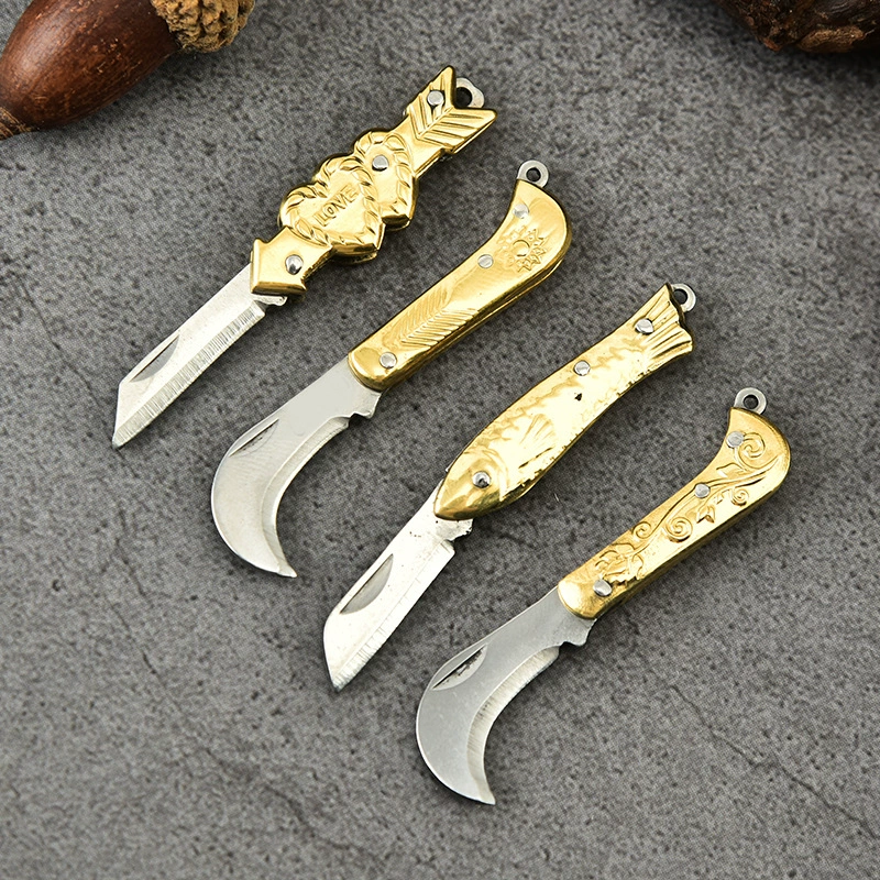 Фабрика прямой мини карманный нож брелок складной нож латунный нож нести нож Экспресс нож