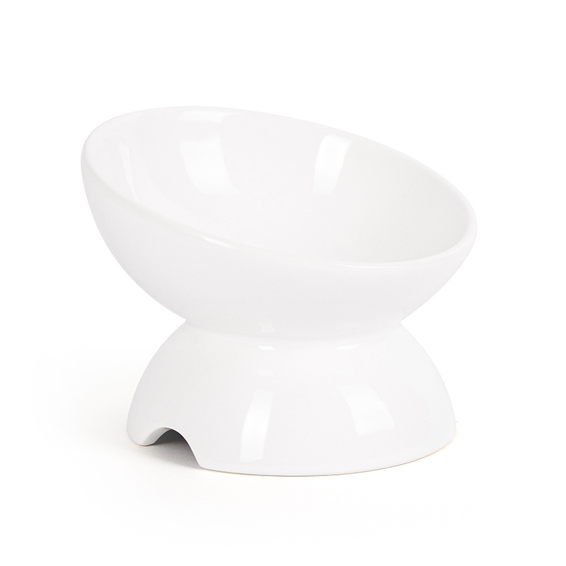 Leyoupai gato tazón De Cerámica Copa Para Mascotas Tazón de protección de la columna cervical gato tazón de arroz gato tazón de agua perro oblicua boca tazón ayudar a la digestión