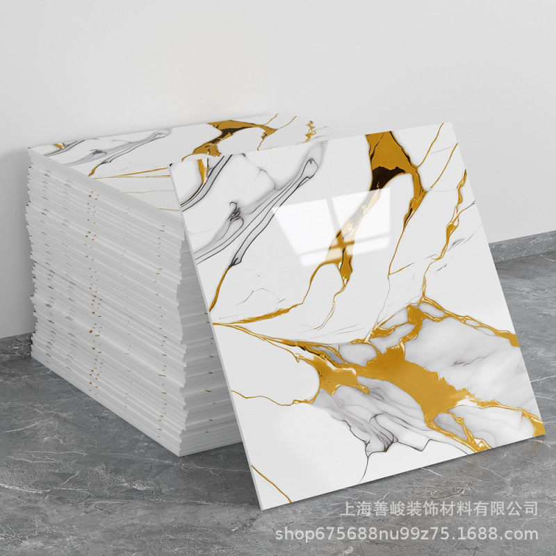 跨境出口批发30*30cm 仿瓷砖大理石纹自粘墙壁纸护墙板铝塑板贴纸|undefined