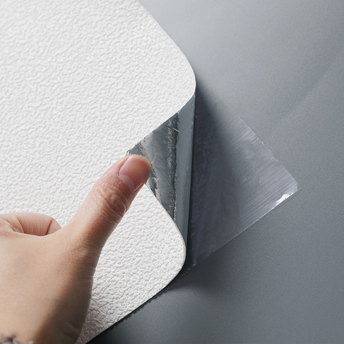 Silica mud wallpaper self-adhesive waterproof moisture-proof white linen texture wallpaper dormitory bedroom living room background xpe wall sticker 