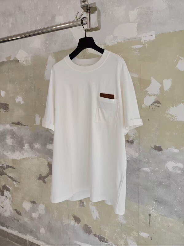 Correct Version in Stock High-Quality Bv New Pocket Woven Leather Brand Short-Sleeve Os Loose Fit Unisex Correct Version in Stock High-Quality Bv New Pocket Woven Leather Brand Short-Sleeve Os Loose Fit Unisex
