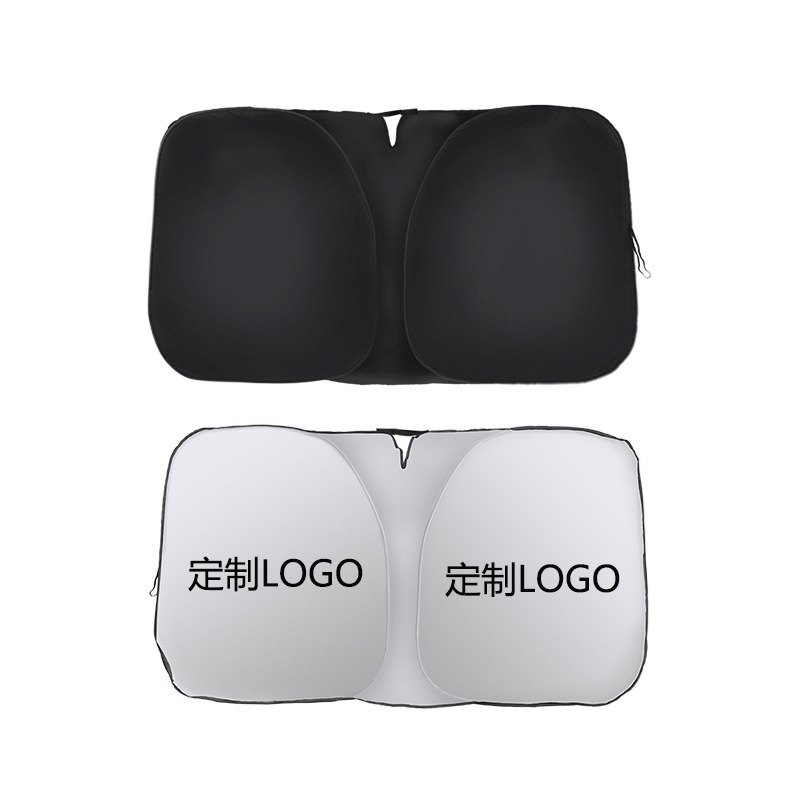 Car Sunshade New Foldableing Titanium Silver Full Blackout Sunshade Heat Insulation Sun Protection Custom Logo Printing Advertising