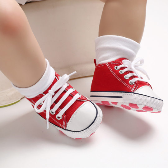 Spring and Autumn 0-1 Year Old Baby Sneakers Soft Bottom Canvas Toddler Shoes