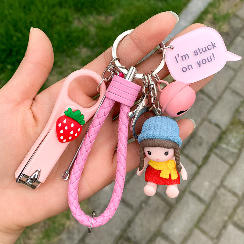 Cartoon Cute Keychain Creative Couple Pendant Internet Celebrant Hanging Bag Exquisite Nail Clipper Ear Digging Spoon Key Chain