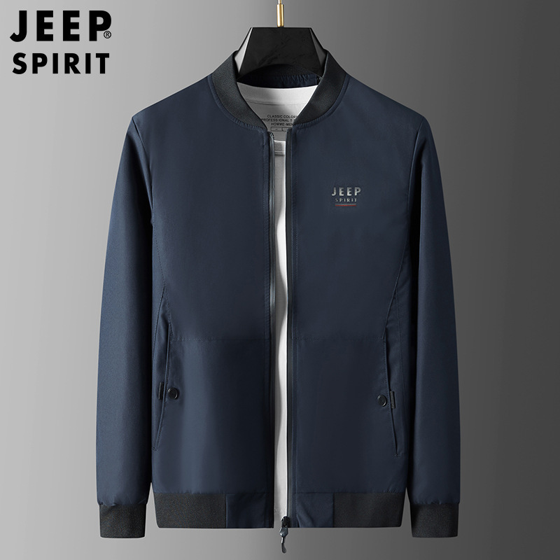 2022 Men's Jacket Stand Collar Jacket Men's Casual Sports Loose Middle-Aged and Young Men's Top 3131