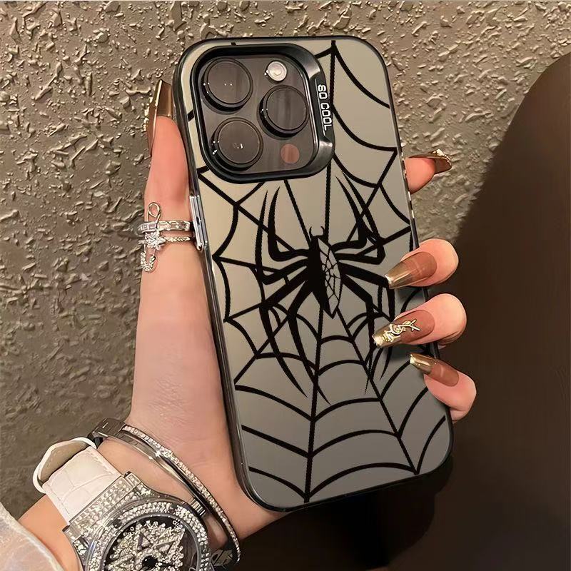Nueva araña de malla negra para iPhone 16 funda para teléfono móvil Apple 15promax/14/13pro12 personalidad 11x