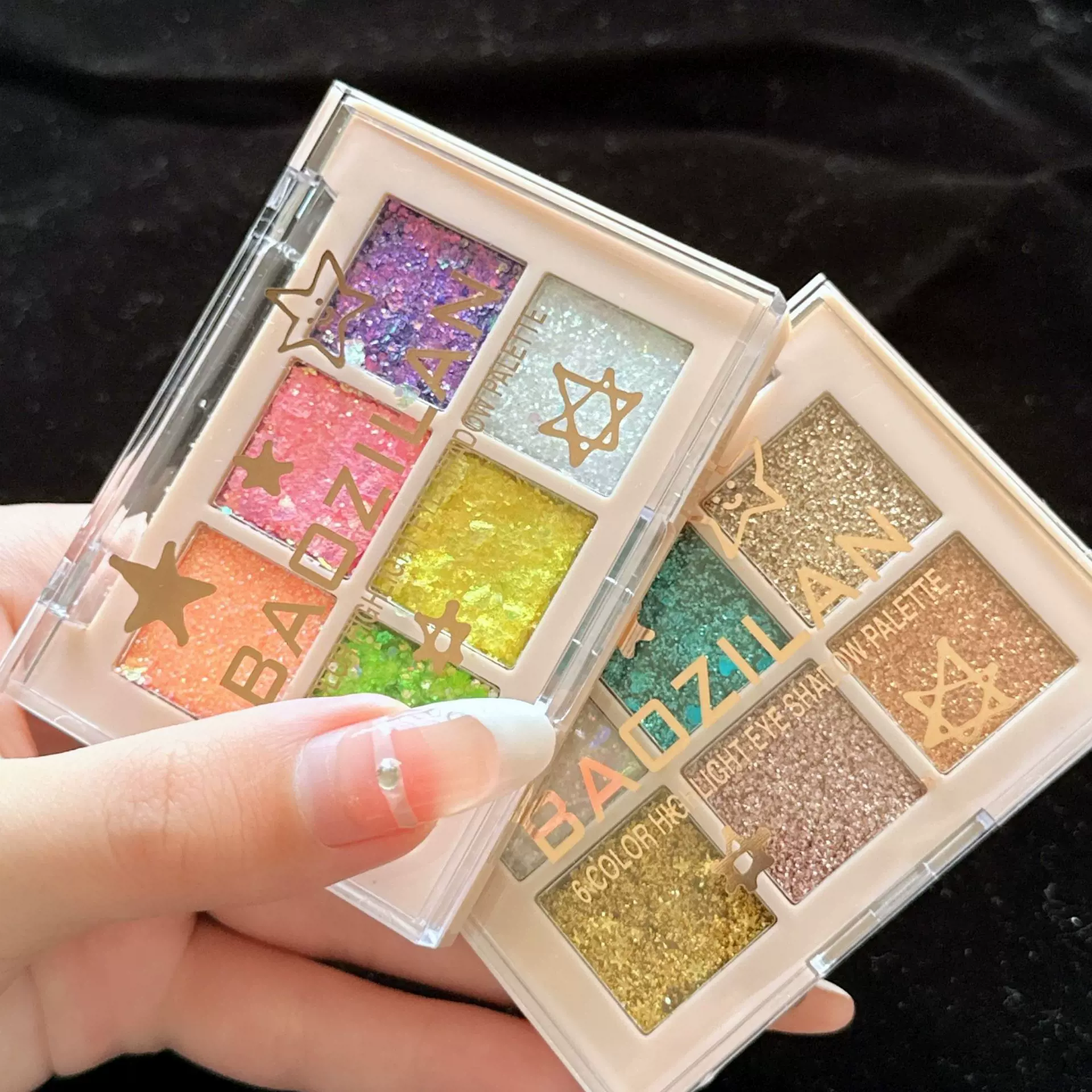 亮片眼影闪粉珠光纯欲六色啫喱眼影盘彩色六一舞台妆裸妆学生平价