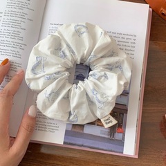 氣質韓系白色小貓大腸發圈頭飾女綁頭髮頭繩髮飾簡約肥腸發圈發繩