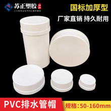PVC加厚管帽5075110排水管防尘盖防堵外堵帽下水管封头保护盖