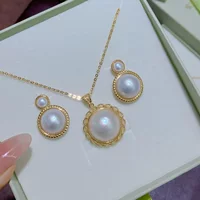 Серьги-гвоздики из натурального пресноводного мабе ➕ Подвеска из серебра S925, инкрустированная материалом