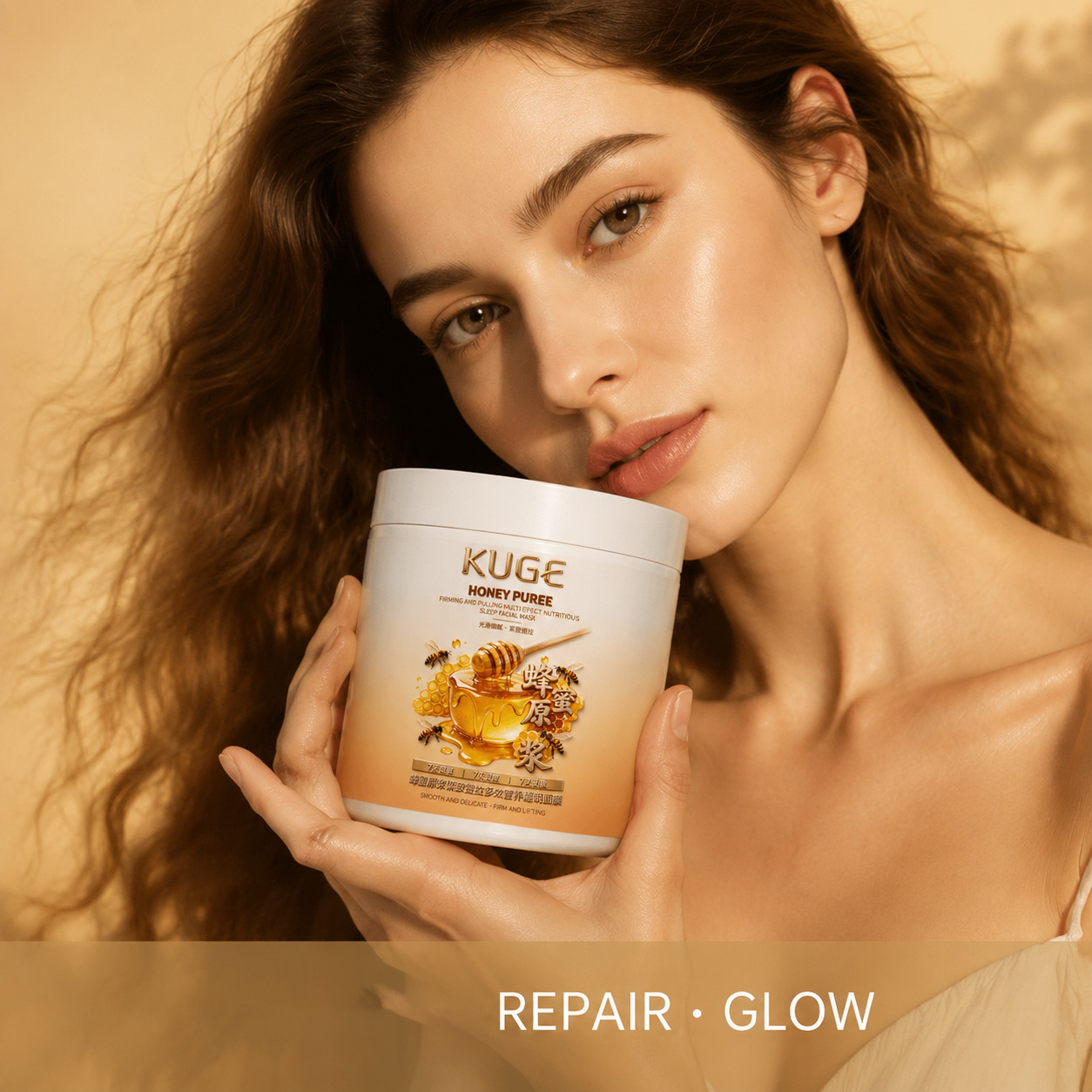 Coolge Honey Essence Firming and Lifting Multi-Effect Nourishing Sleep Mask Reduces Fine Lines, Hydrates, No-Rinse Mask, Cross-Border