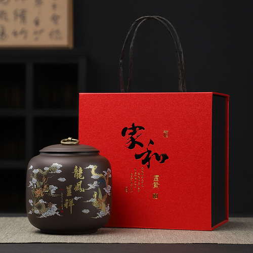 Ceramic purple sand tea cans moisture-proof sealed cans household retro scented tea storage cans tea warehouse storage cans manufacturer wholesale