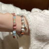 Brand small beaded bracelet, design elastic jewelry, trend of season, light luxury style, internet celebrity