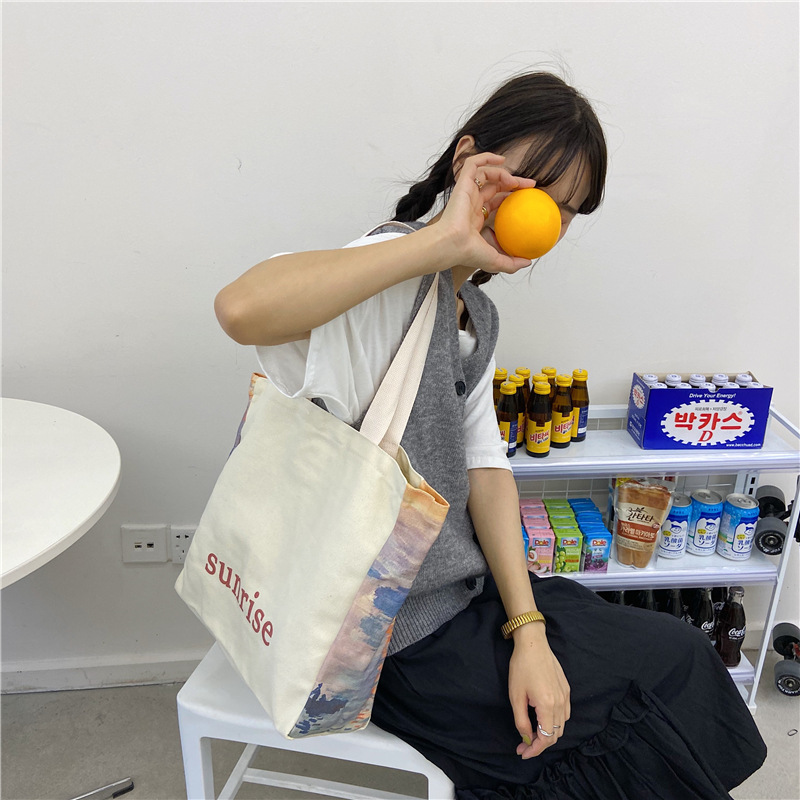 【 In Stock 】09251 Japanese-style simple design large-capacity student single-shoulder bag, Korean-style Instagram shopping bag undefined