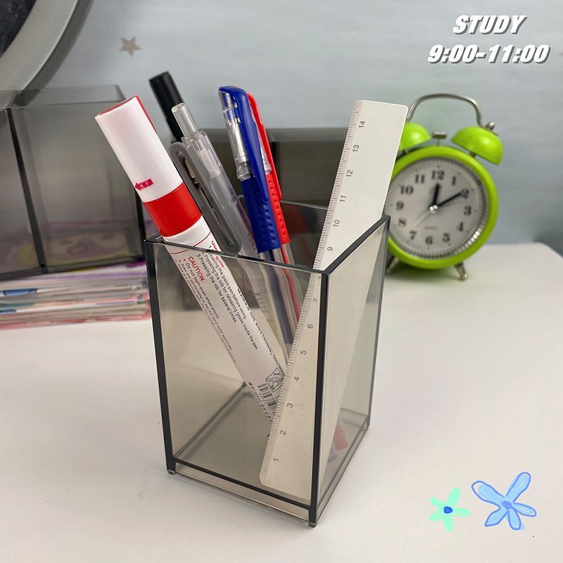 Acrílico transparente titular de la pluma de escritorio ins gran capacidad Nota caja de almacenamiento de escritorio de oficina de almacenamiento rack caja de organización