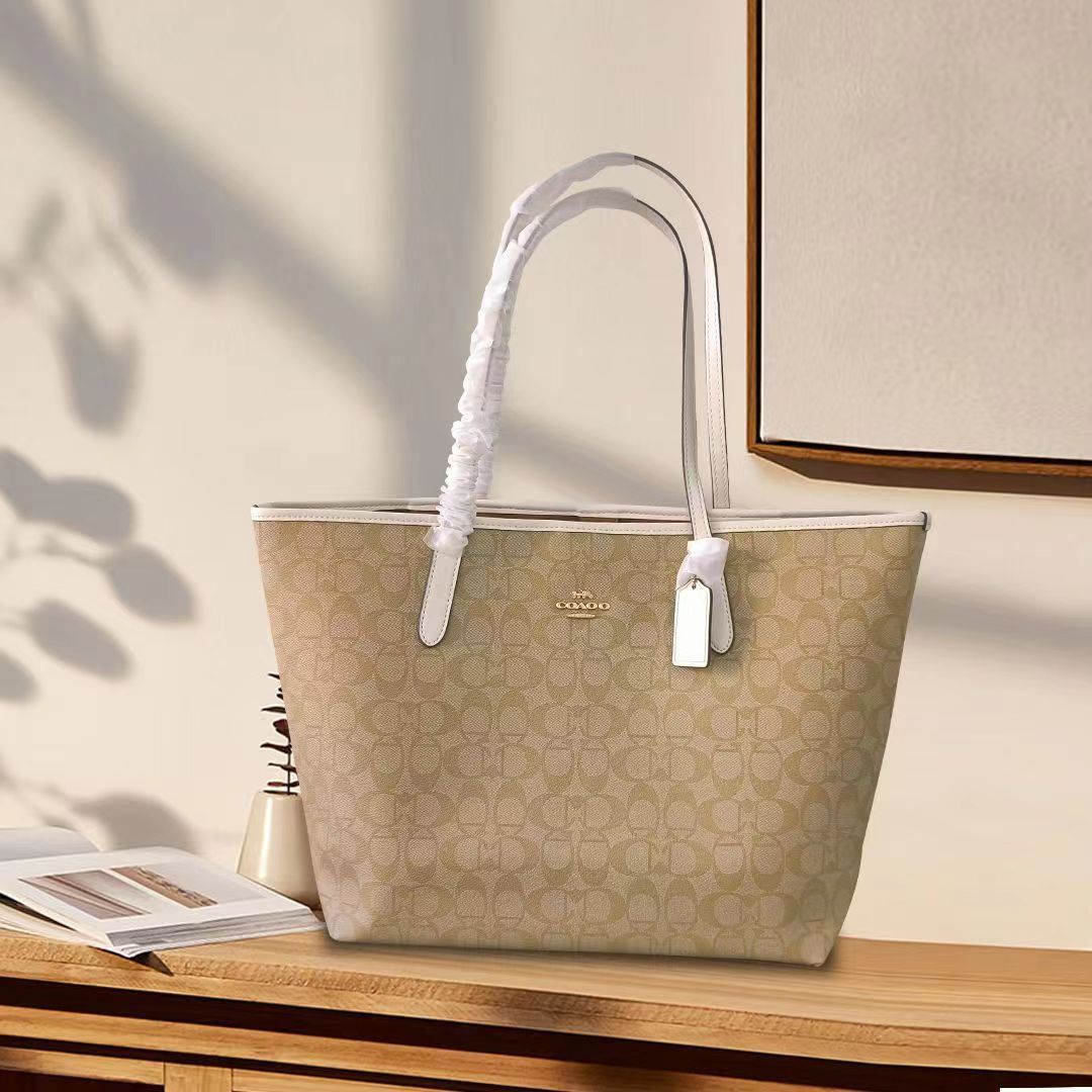 Classic Presbyopic Shopping Bag with Label City30/33 Tote Bag Women's Large Capacity Shoulder Bag Handbag Commuter Bag
